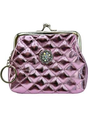 Shiny Pink Snap Jewelry Coin Lipstick Purse w/ 18mm Sparkling Iridescent Snap!